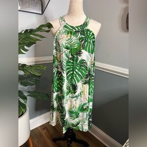New with tags. Tahari Green tropical dress. Size S.